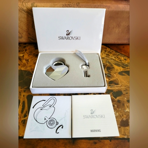 Swarovski Accessories - Swarovski Heart Lock And Key with Crystal Accents